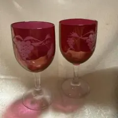 ぶどう柄 ペア ワイングラス