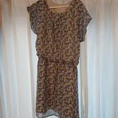 AG フルーツ柄 半袖ひざ丈ワンピース