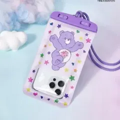 ケアベア 防水スマホケース 首掛けストラップ付