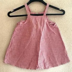 #ベビー　キッズ　ワンピース　ノースリーブ　キャミソール　ギンガムチェック　べべ