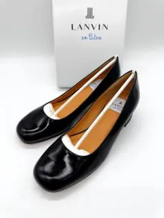 新品 ランバン ビジュー スクエアトゥ パンプス ブラック 23.5cm