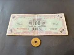 美品　連合軍軍票　イタリア用　1943年A　100リラ　P-M21bのサムネイル