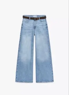 ZARA ハイウエスト　デニム　32 ベルト付き