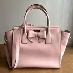 kate spade ピンク　リボン付きハンドバッグ