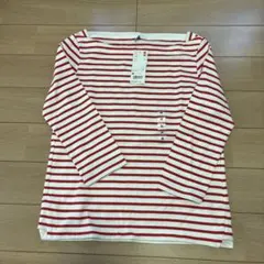 ユニクロ ボートネック 七分袖ボーダーTシャツ