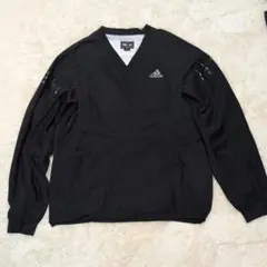 【adidas】 ブラック 長袖 ，ピステ， ウインドブレーカー，M