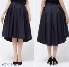Noble イレギュラーヘムタックスカート　ネイビー