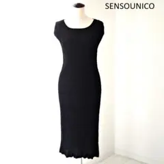 SENSOUNICO センソユニコ 変形プリーツ ロングワンピース ブラック40のサムネイル