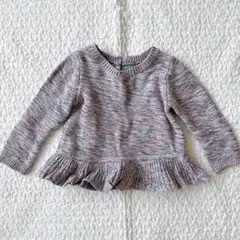 【美品】babyGAP フリル裾 ニットセーター 80-90cm