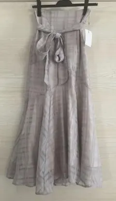 タグ付き新品ナイスクラップ♡チェックマーメイドスカート　グレー　パープル