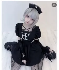 しまむら あのね。コラボ ナースメイド 黒 S
