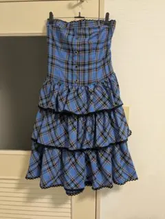BODYLINE 青系チェック ワンピース {セール中}