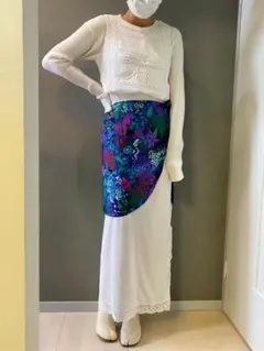 古着 ビンテージ 70s USA 巻き スカート ペイズリー 花柄 総柄 美品