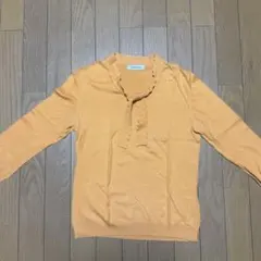 NewYorker オレンジ フリル付き長袖ニットセーター