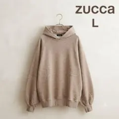 ZUCCa ユニセックス　パーカー ブラウン ロゴ 日本製 オーバーサイズ　秋冬