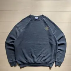 80s 90s SANTEE USA製 スウェット フェード 墨黒 消防隊