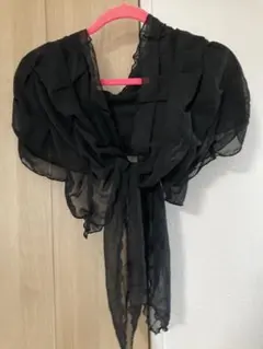 シフォン 黒 ストール 約180cm