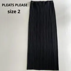 極美品✨PLEATS PLEASE プリーツプリーズ ロングスカート 黒 L 極美品 PLEATS PLEASE プリーツ 伸縮 ロングスカート 黒