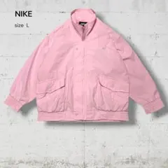 90s NIKEナイロンジャケット ピンク L ポケット刺繍ロゴ ヴィンテージ
