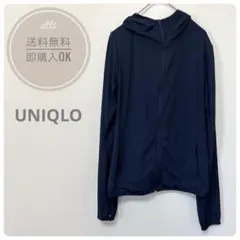 UNIQLO ユニクロ エアリズムUVカットメッシュ　フルジップパーカ　M 紺