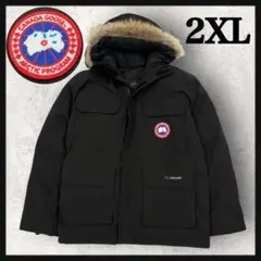 11595【美品・2XLサイズ】カナダグース☆ファー付きダウンジャケット黒