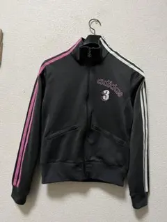 平成y2k　アディダス　トラックジャケット　/M　ブラック　ストレッチ　ジャージ