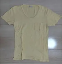 nano universe 黄色 Vネック Tシャツ