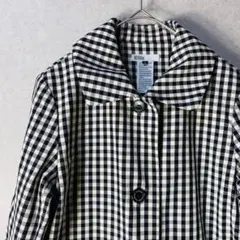 DOUBLE STANDARD CLOTHING チェック柄ロングコート 36のサムネイル