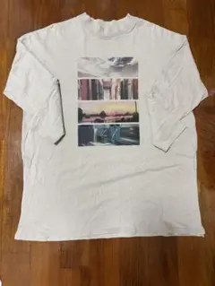 風景プリント 七分Tシャツ Lサイズ