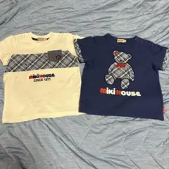 ミキハウス Miki House Tシャツ 2枚セット ベア チェック