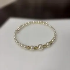 パールとクリスタルのネックレス カチューシャ