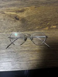 シルバー ラウンドフレーム メガネ　JINS