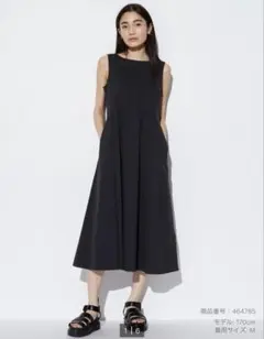 ユニクロ ウルトラストレッチエアリズムワンピース 黒 M
