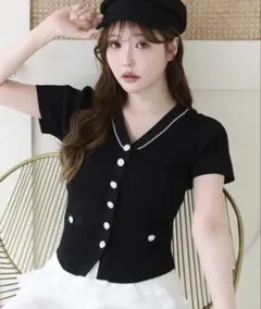 herlipto Siena Bicolor Rib Knit Set ブラック - メルカリ
