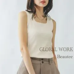 新品■GLOBAL WORK Beautee スクエアタンク 289845 M