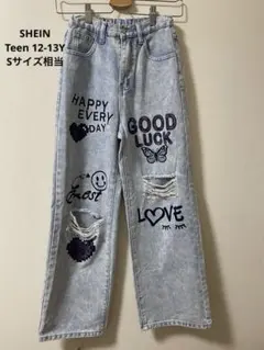 SHEIN シーイン デニム パンツ ジーンズ ダメージ加工 160 3-111
