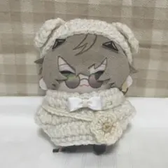 【167】 にじぱぺっとサイズ ねこ耳ベレー帽セット 白