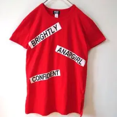 ANAP GIRL ロゴプリント レディース 半袖 Tシャツ 赤 レッド Mのサムネイル