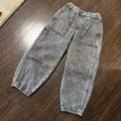 デニムワイドワークジョガーパンツ GU 130cm 男女兼用