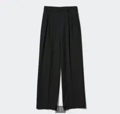 UNIQLO ユニクロ タックワイドパンツ ツータック 黒 ブラック S