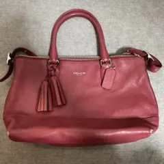 COACH レザー 2WAY ショルダーバッグ ボルドーのサムネイル