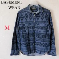 BASEMENT WEAR デニムシャツ 総柄 M
