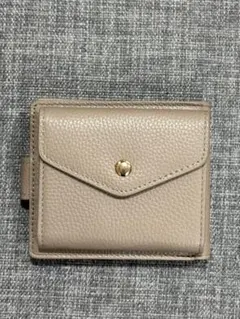 LASIEM 二つ折り財布 グレージュ レザーのサムネイル