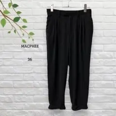マカフィー　MACPHEE　ドレープパンツ　ロールアップパンツ　黒　サイズ36