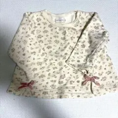 conoco 花柄 リボン付き 長袖カットソー90