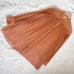 KBF アーバンリサーチオレンジピンクバンドカラー 長袖シャツチュニック　シアー