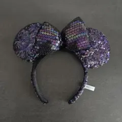 Disney ミニー カチューシャ スパンコール ブラック