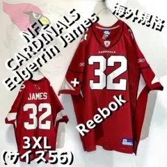 美品NFLカージナルス肉厚ゲームシャツTシャツ両面刺繍ワッペン3XLアメリカ古着