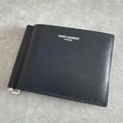 ⭐️定番⭐️サンローラン マネークリップ カードケース キャビアスキン 黒 ブラック ⭐️定番⭐️サンローラン マネークリップ カードケース