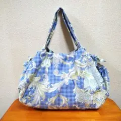 チェック×花柄 グラニーバッグ サブバッグ &カードケース